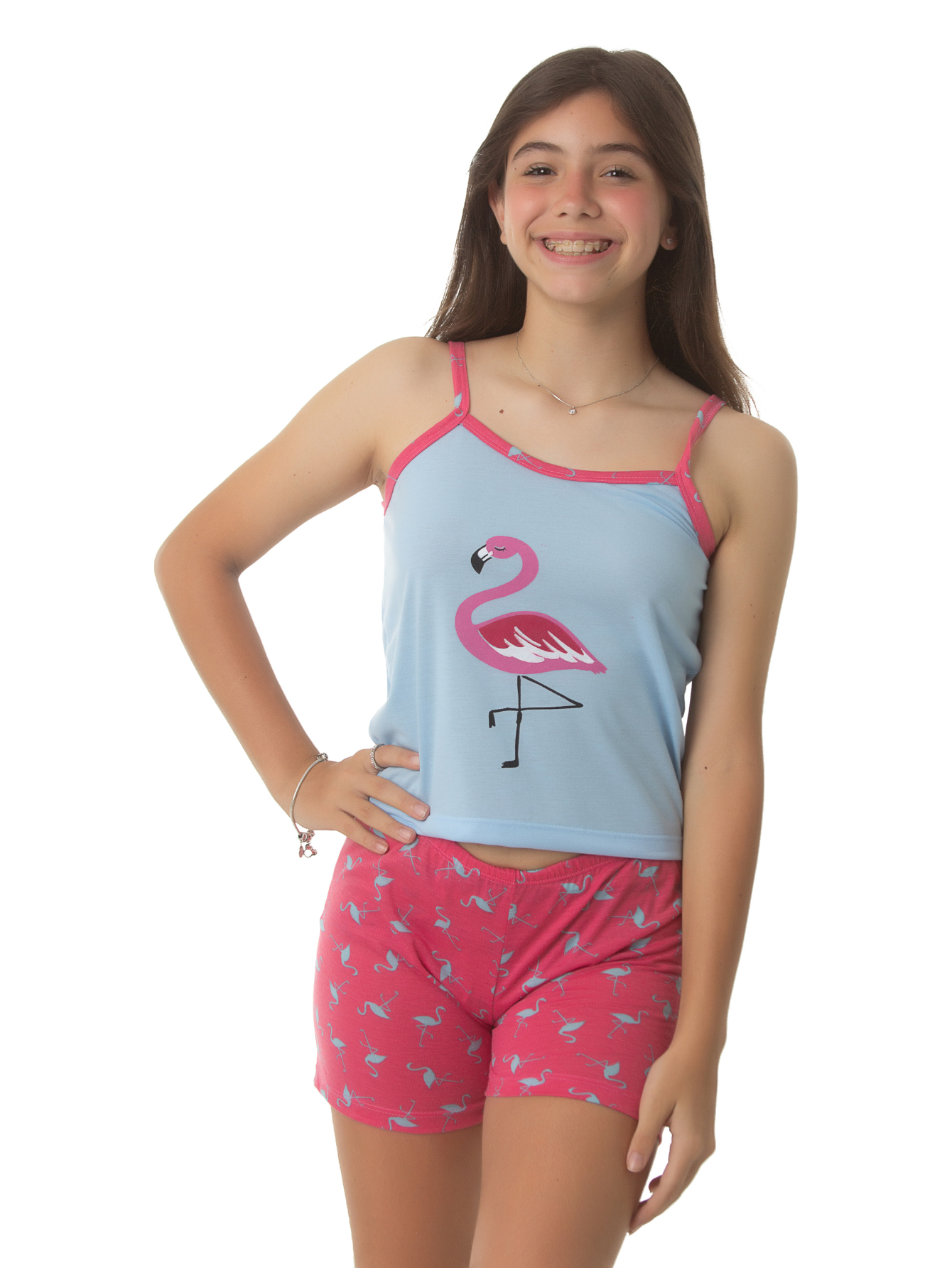 Short Doll Infantil Flamingo