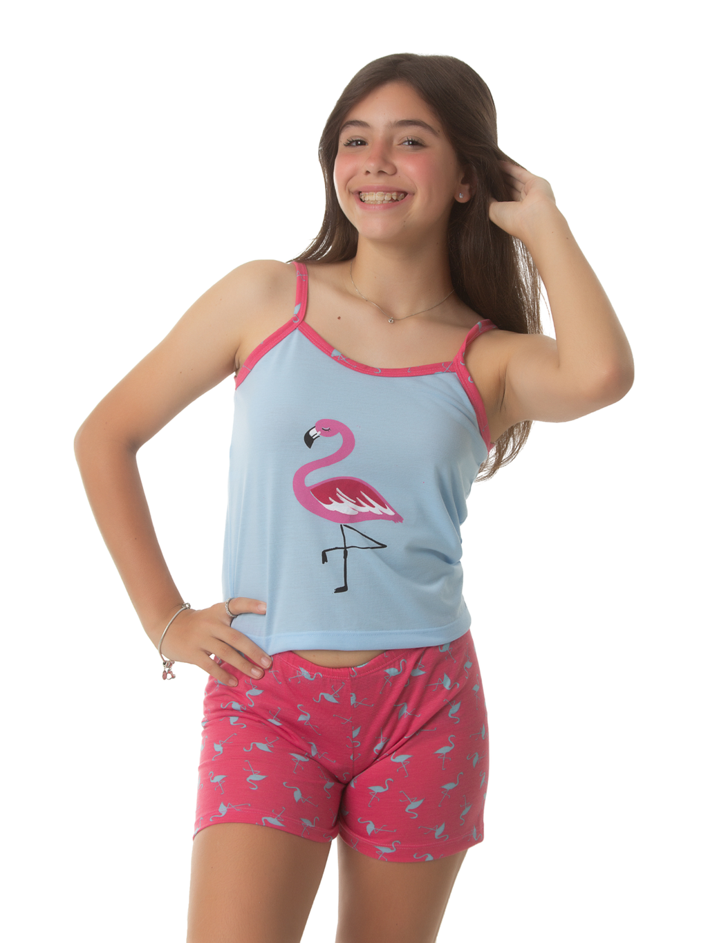 Short Doll Infantil Flamingo