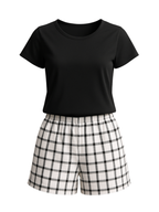 Pijama Curto Xadrez Feminino